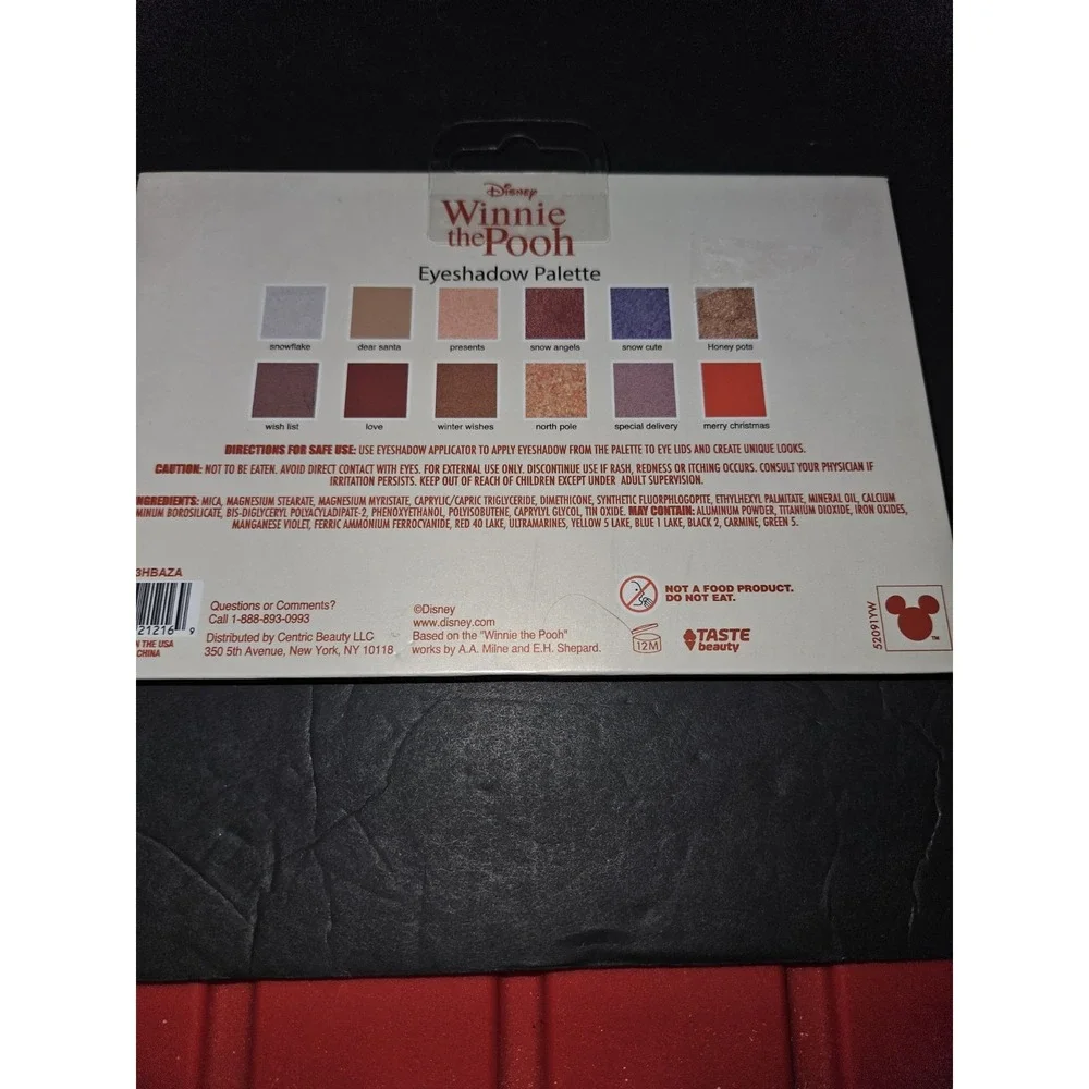 Taste Beauty Disney's Winnie The Pooh Eyeshadow Palette‎ Holiday Set New! 12...